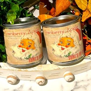 🎄NWT/Set of 2 Cranberry Apple Clean burning Soy Candles in Organza gift bags